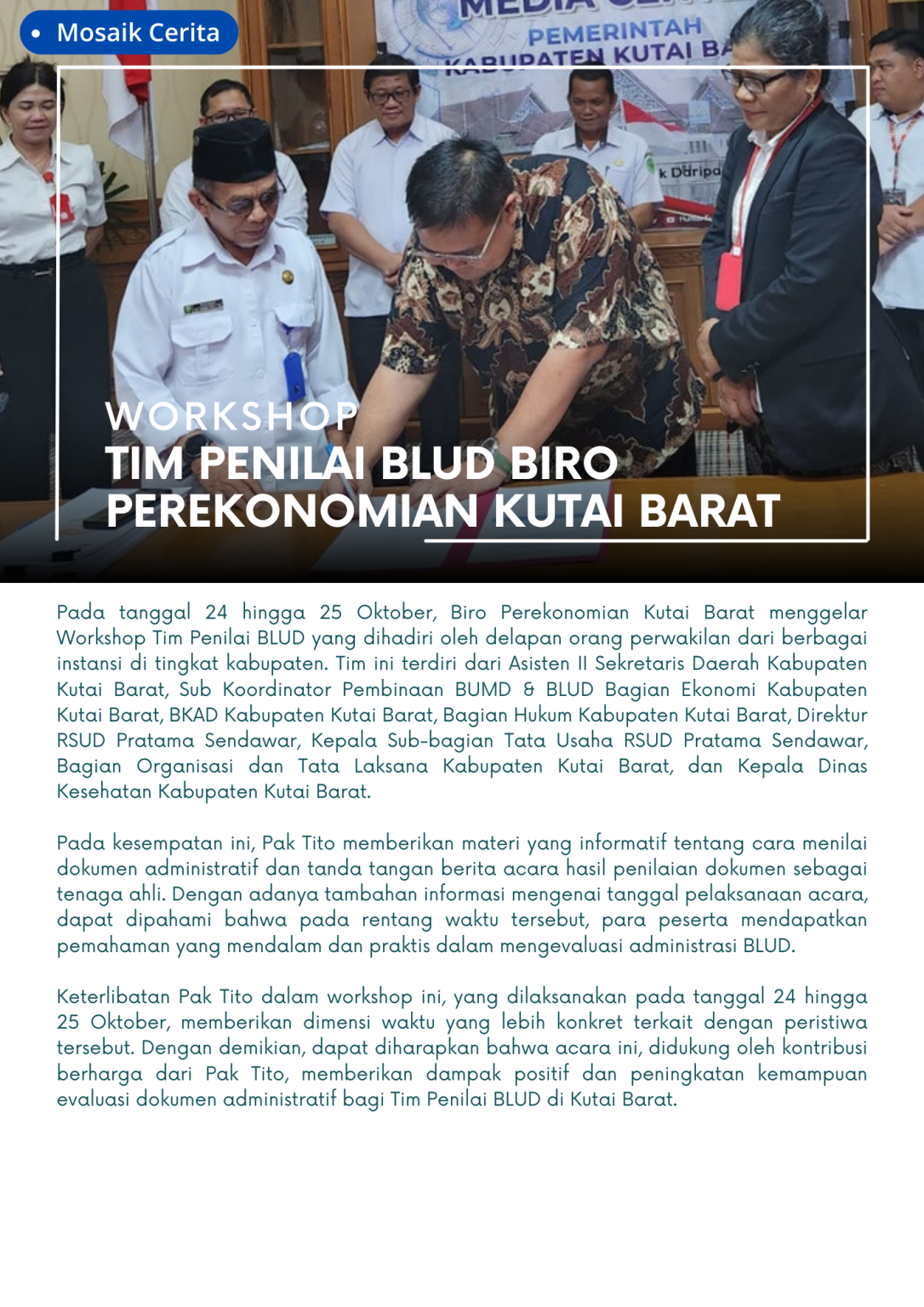 Badan Layanan Umum Daerah ( BLUD) adalah instansi pemerintah yang dibentuk untuk memberikan pelayanan kepada masyarakat dengan mengutamakan prinsip efisiensi, efektifitas, dan profesionalitas. Untuk menjalankan tugas dan fungsinya, BLUD membutuhkan tenaga ahli dan narasumber yang kompeten dan berpengalaman. Tenaga ahli BLUD adalah orang yang memiliki keahlian dan keterampilan khusus di bidang tertentu yang dibutuhkan oleh BLUD. Mereka dapat memberikan konsultasi, pelatihan, atau pendampingan kepada BLUD. Narasumber BLUD adalah orang yang memiliki pengetahuan dan pengalaman luas di bidang tertentu yang dapat berbagi informasi dan pengalamannya kepada BLUD. Tenaga ahli dan narasumber BLUD dapat memberikan berbagai manfaat bagi BLUD, antara lain: Meningkatkan kualitas pelayanan BLUD Meningkatkan efisiensi dan efektivitas BLUD Meningkatkan profesionalisme BLUD Mendorong inovasi BLUD Untuk menemukan tenaga ahli dan narasumber BLUD yang tepat, Anda dapat mencari informasi melalui website, media sosial, atau acara-acara yang berkaitan dengan BLUD. Anda juga dapat menghubungi konsultan BLUD untuk mendapatkan rekomendasi. Berikut adalah beberapa tips untuk menemukan tenaga ahli dan narasumber BLUD yang tepat: Pilih tenaga ahli atau narasumber yang memiliki keahlian dan pengalaman yang sesuai dengan kebutuhan BLUD Anda. Cari tenaga ahli atau narasumber yang memiliki reputasi yang baik. Tanyakan tentang portofolio atau pengalaman kerja tenaga ahli atau narasumber tersebut. Dengan menerapkan tips-tips di atas, Anda dapat menemukan tenaga ahli dan narasumber BLUD yang tepat untuk membantu BLUD Anda mencapai tujuannya.
